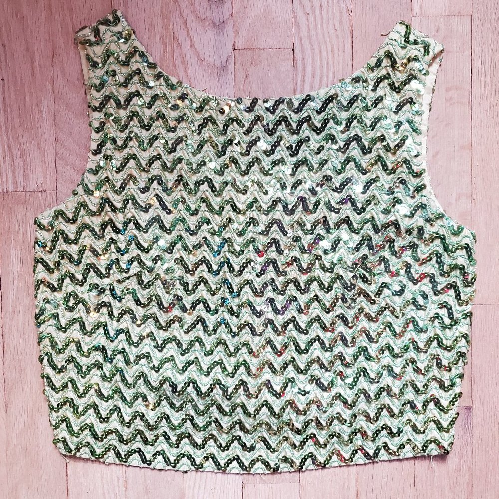 Vintage green sequin stop